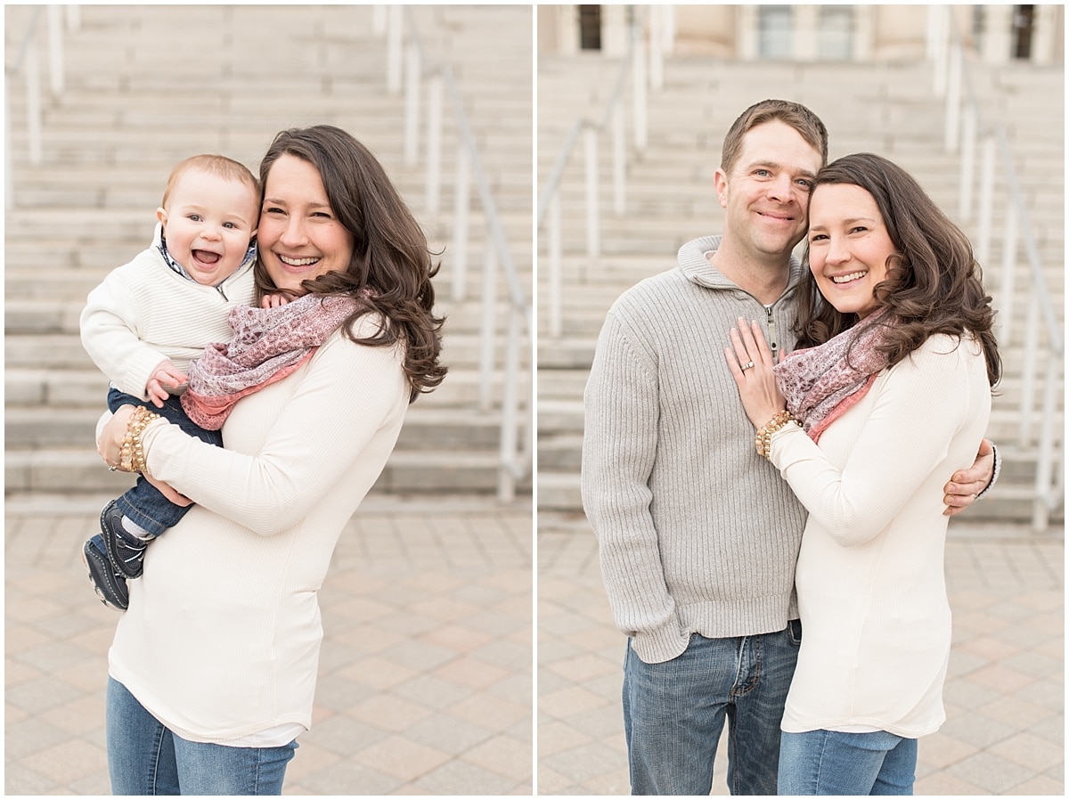 David, Colleen, and Joshua Jackson’s family photos at Purdue University in West Lafayette, Indiana