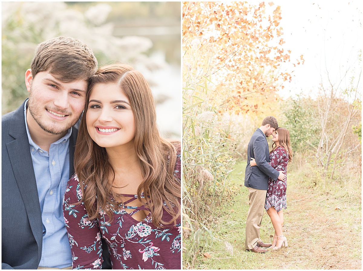 Logan Dexter and Becky Biancardi fall engagement photos at Fairfield Lakes Park in Lafayette Indiana 15.jpg
