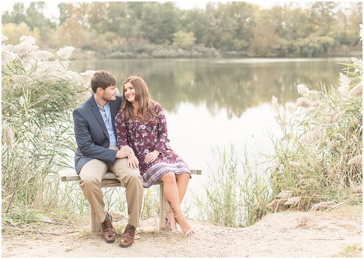 Logan Dexter and Becky Biancardi fall engagement photos at Fairfield Lakes Park in Lafayette Indiana 18.jpg