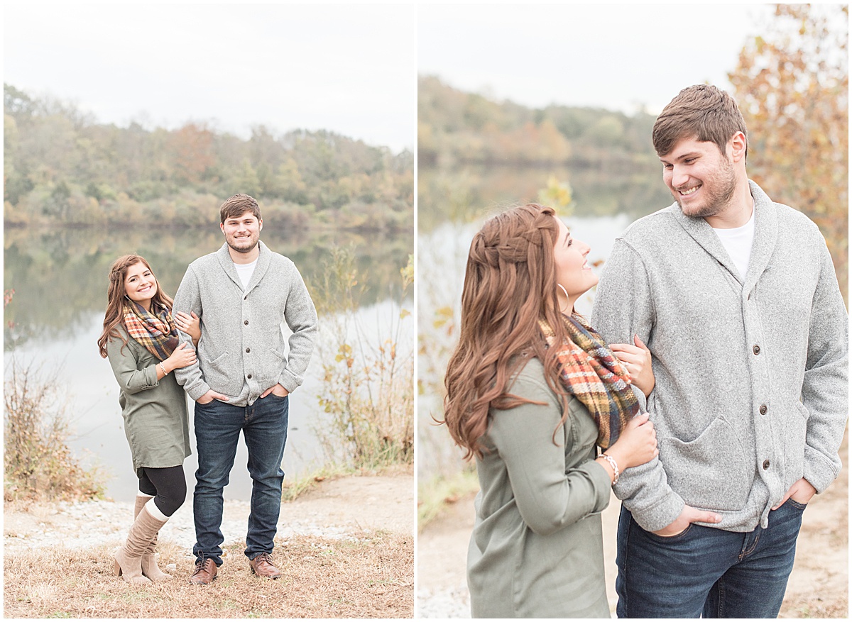 Logan Dexter and Becky Biancardi fall engagement photos at Fairfield Lakes Park in Lafayette Indiana 24.jpg