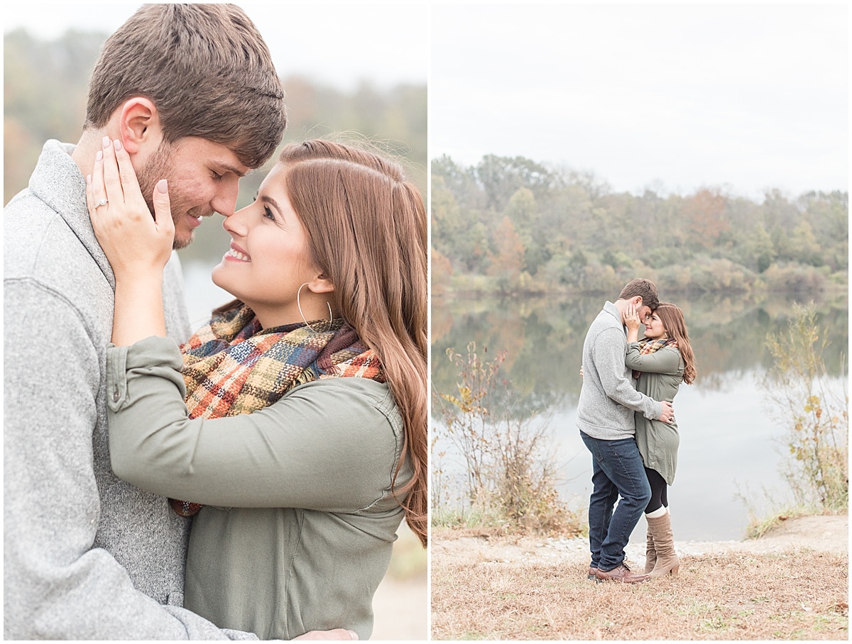 Logan Dexter and Becky Biancardi fall engagement photos at Fairfield Lakes Park in Lafayette Indiana 26.jpg