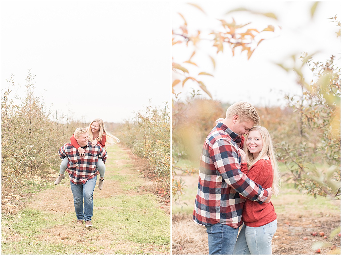 Tyler Van Wanzeele and Baileigh Fleming engagement photos at Wea Creek Orchard in Lafayette Indiana28.jpg