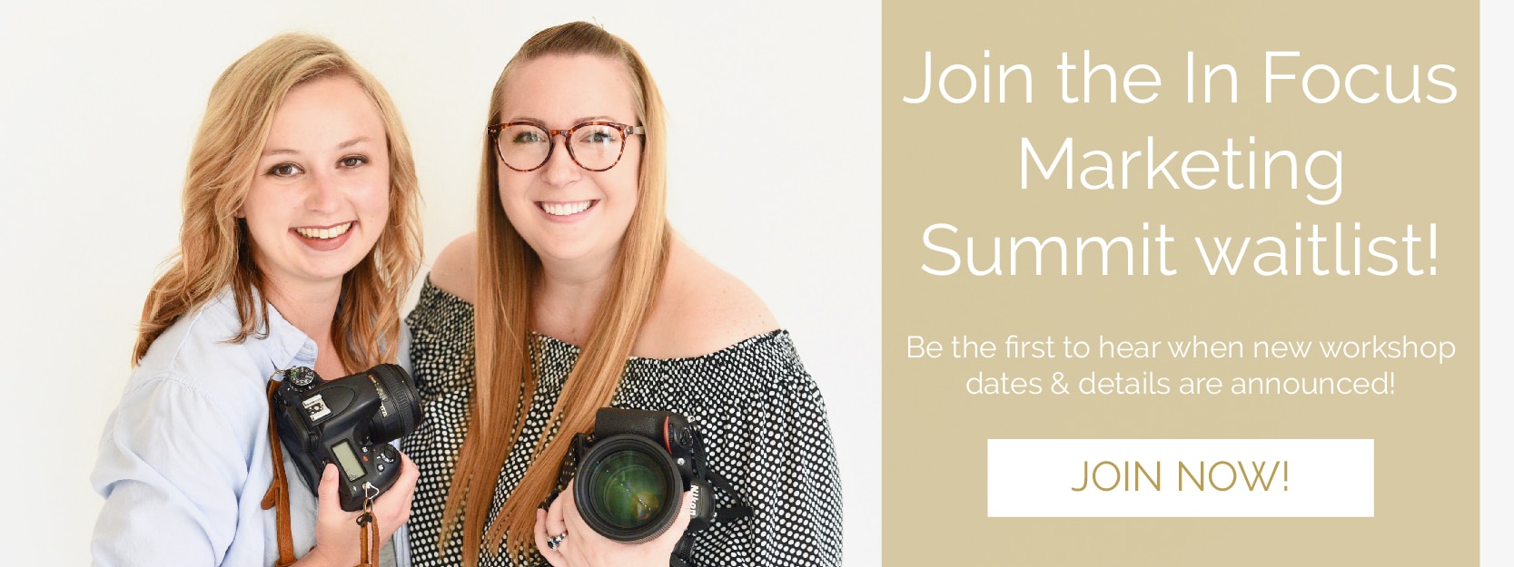 The In Focus Marketing Summit is a photography marketing workshop by Jasmine Norris-Dixson and Victoria Rayburn in Indiana