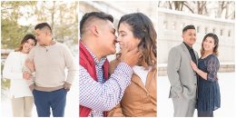 Victoria Rayburn Photography took Jose Cruz and Carolina Tovar’s winter engagement photos in downtown Lafayette, Indiana