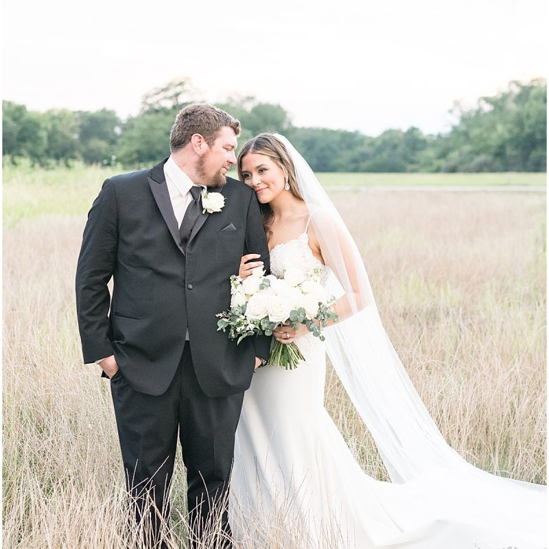 Bride and groom in field during sunset photos by Indianapolis wedding photographer Victoria Rayburn Photography