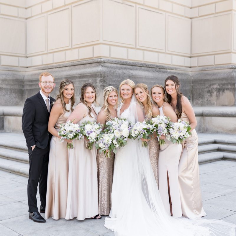 Bride and bridesmaids during wedding party photos by Indianapolis wedding photographer Victoria Rayburn Photography