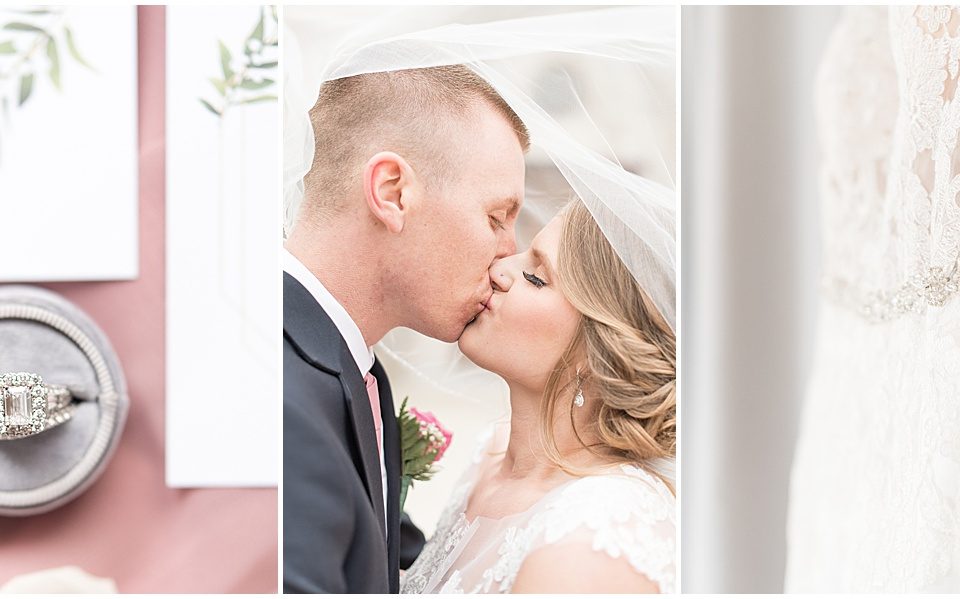 Bruce Anderson and Becky Wisniewski celebrating their wedding in Berwyn, Illinois