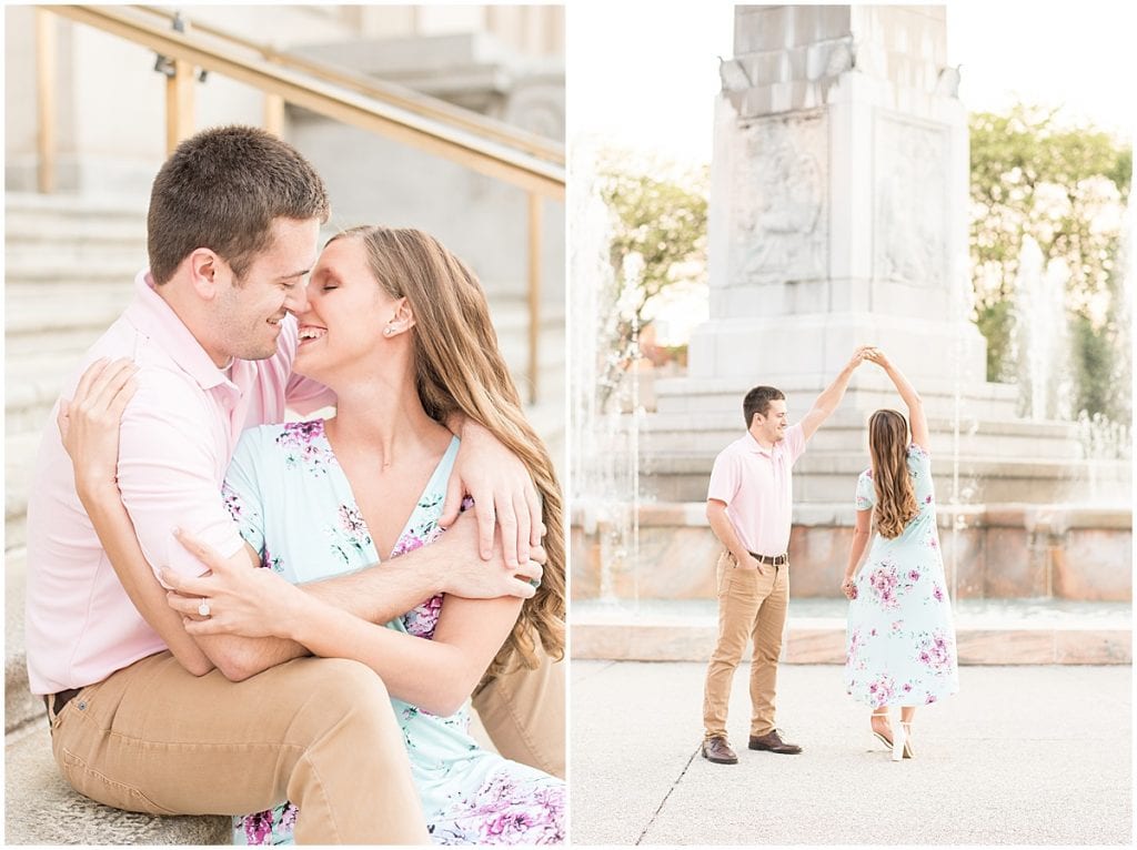 Spring Engagement Photos in Downtown Indianapolis by Victoria Rayburn Photography