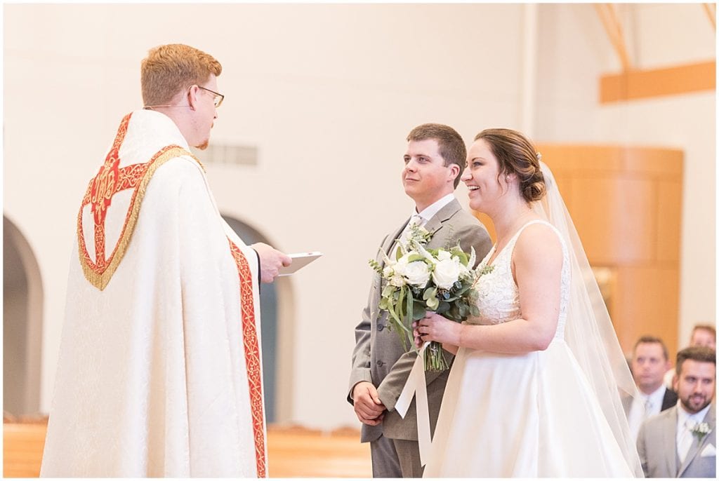 Wedding at Saint Monica's Catholic Church in Indianapolis
