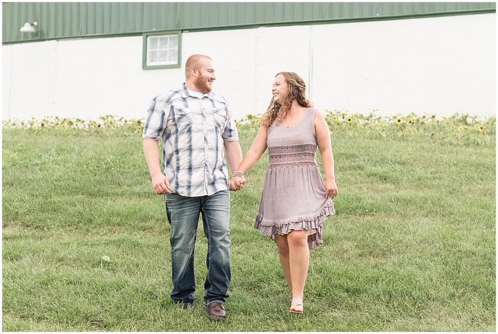 Summer Engagement Photos at Wea Creek Orchard in Lafayette, Indiana