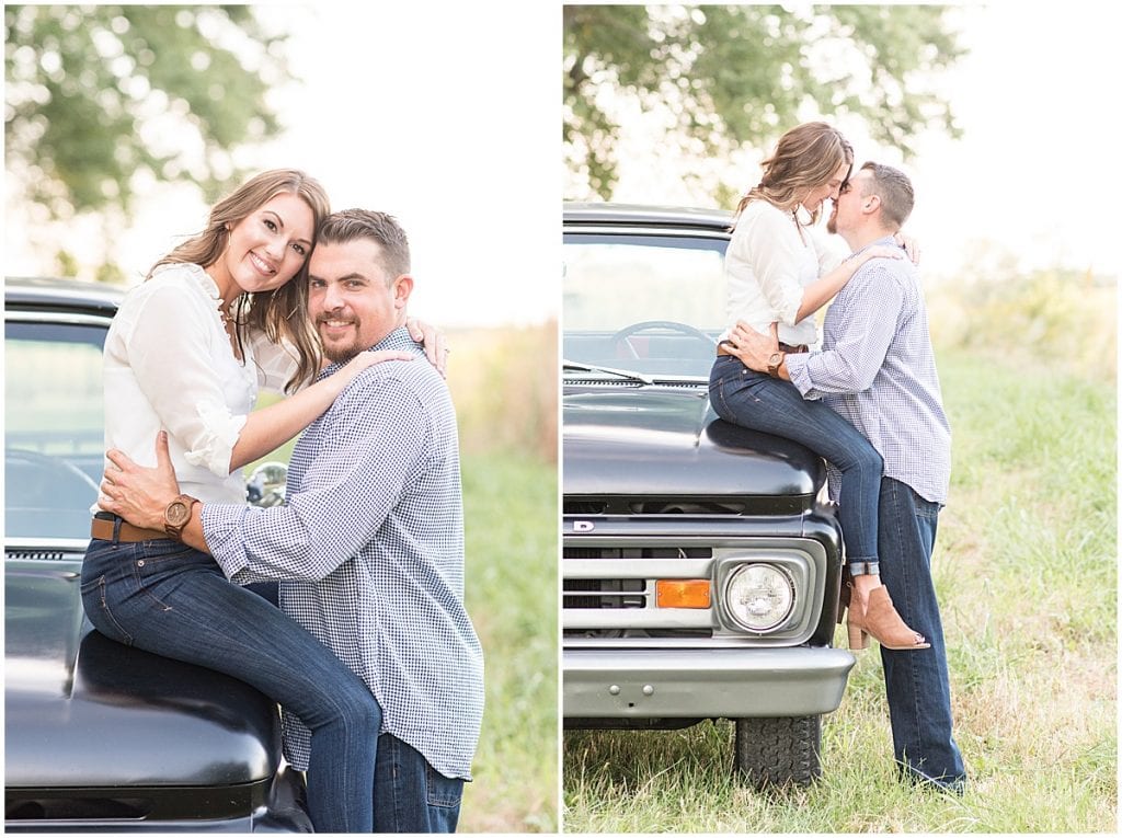 Engagement Photos with an Old Ford F-150 in Remington, Indiana