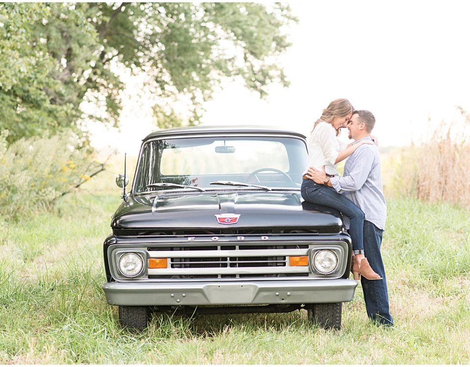 Engagement Photos with an Old Ford F-150 in Remington, Indiana
