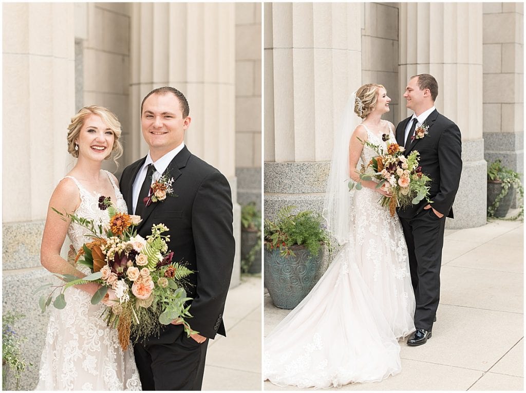 Wedding photos in downtown Lafayette, Indiana 