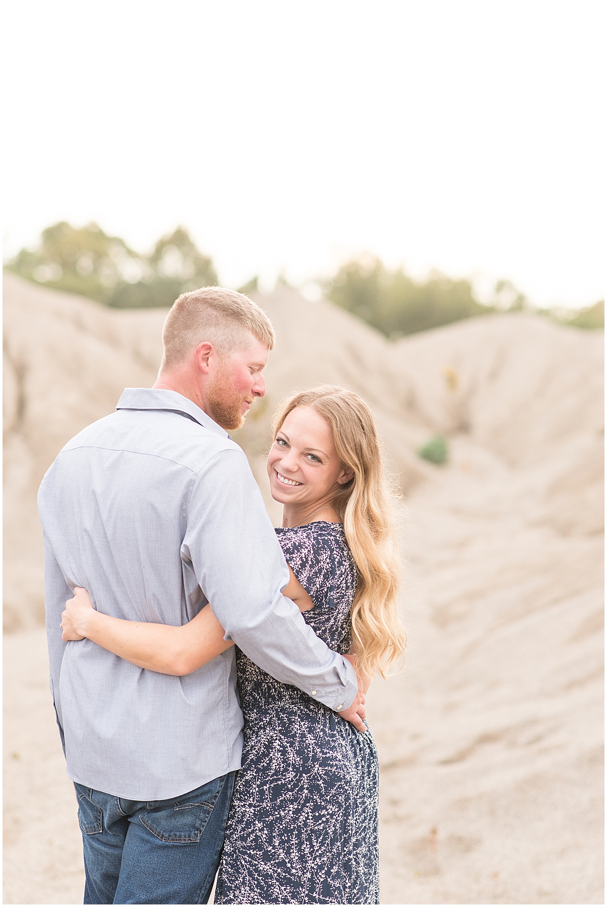 Engagement photos in Logansport, Indiana at a quarry