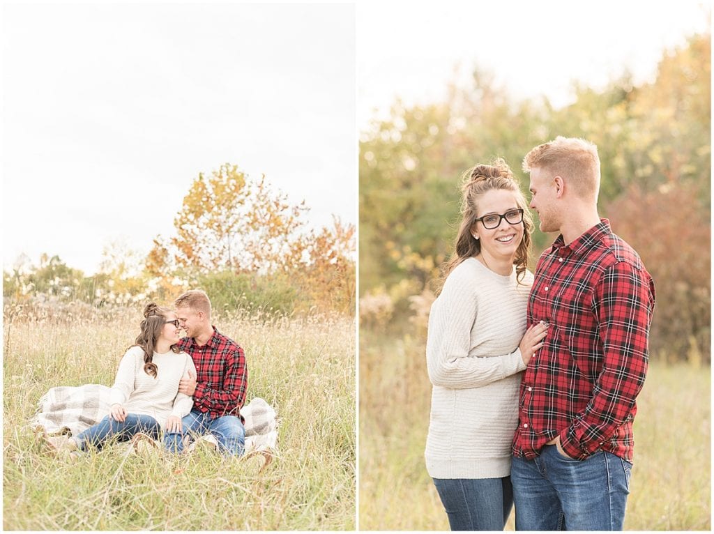 Fall Engagement Photos at Fairfield Lakes Park in Lafayette, Indiana