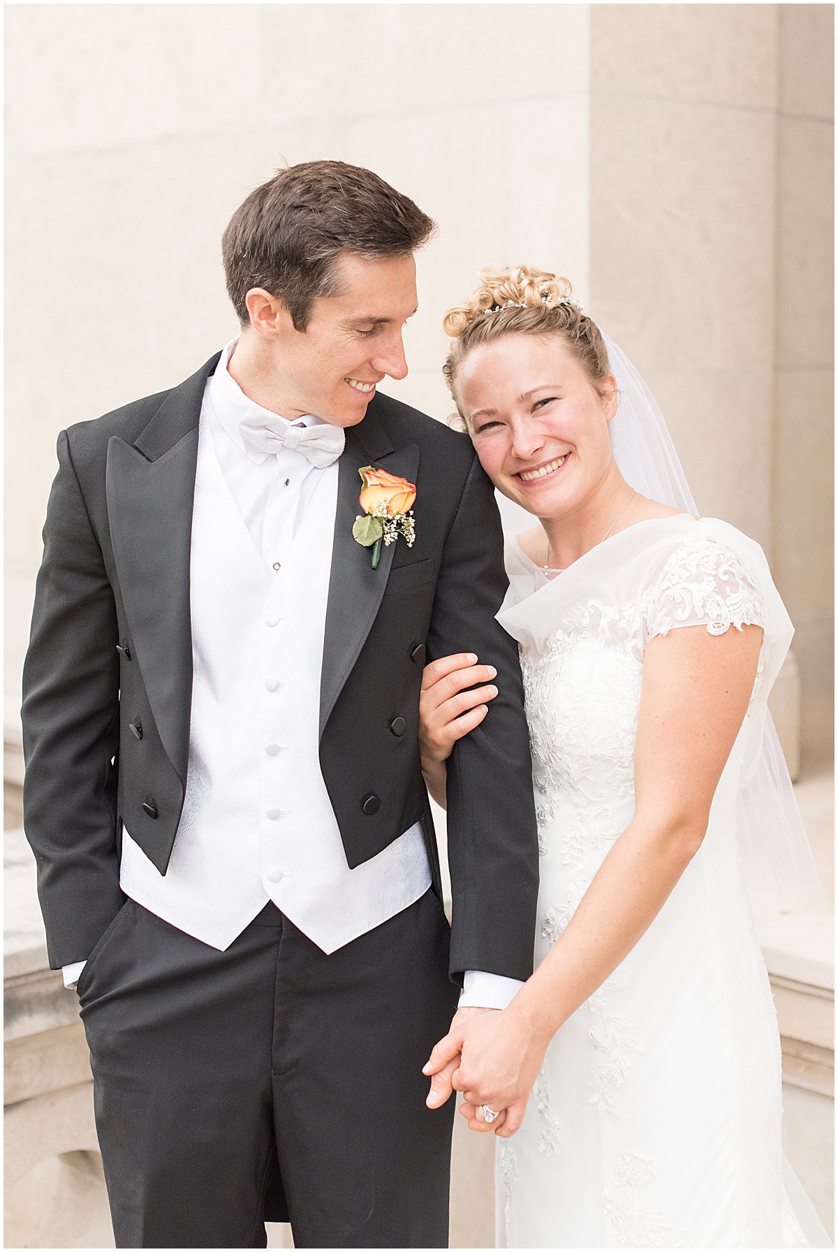 Wedding photos in downtown Lafayette, Indiana