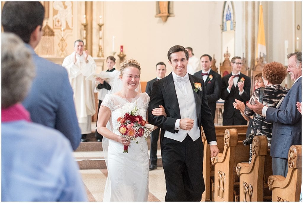 Wedding ceremony at Saint Boniface Catholic Church in Lafayette, Indiana