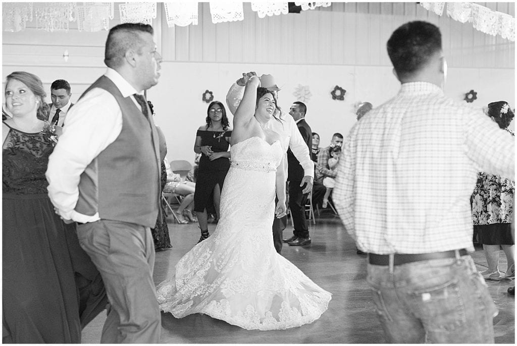 Wedding reception at Clinton County Fairgrounds in Frankfort, Indiana