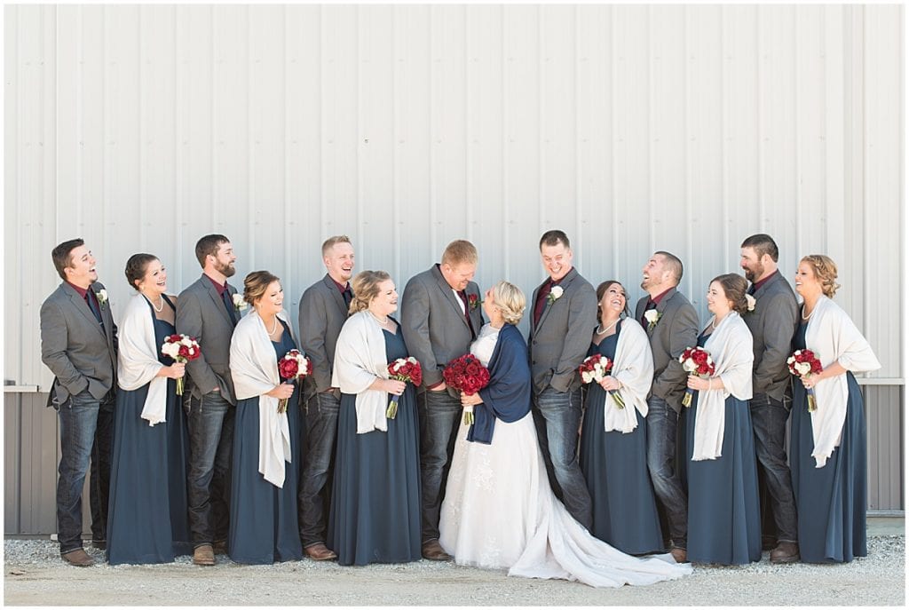 Bridal party photos in Otterbein, Indiana