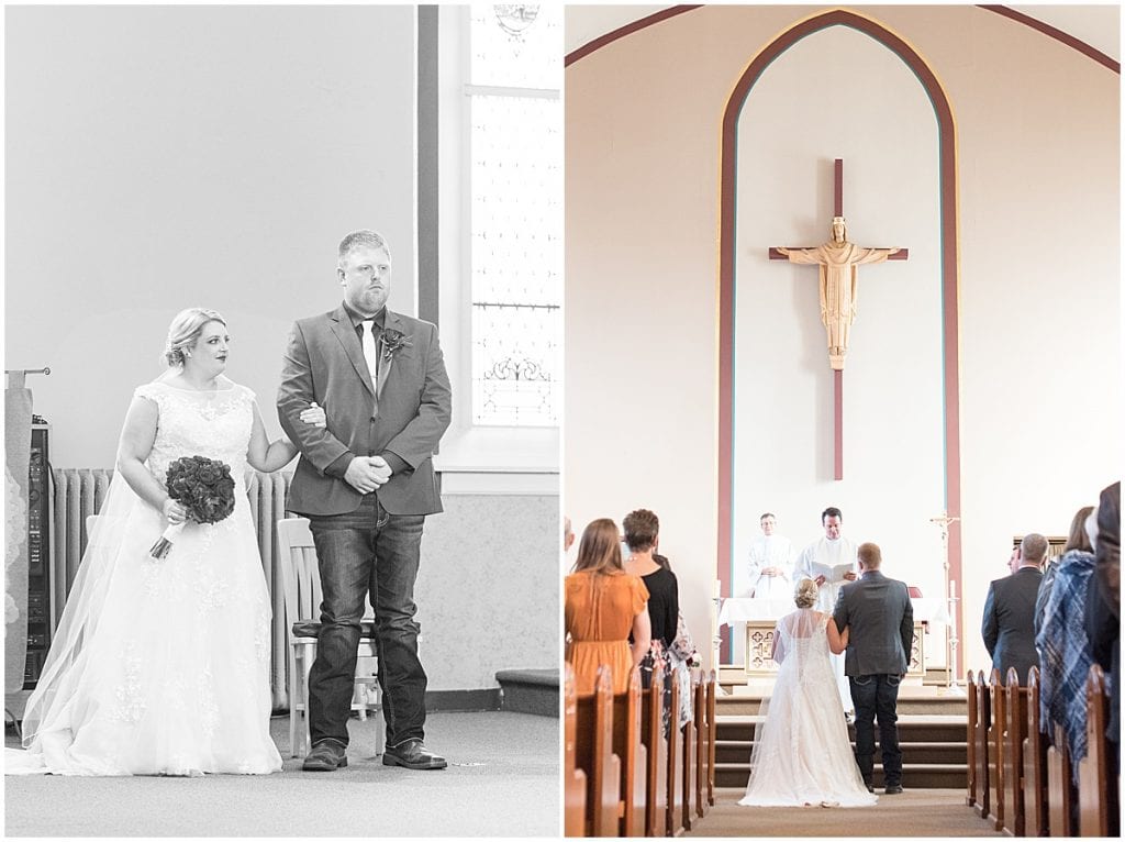 Wedding at Sacred Heart Catholic Church in Fowler, Indiana