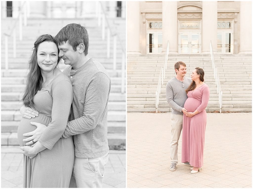Maternity photos at Purdue University in West Lafayette, Indiana