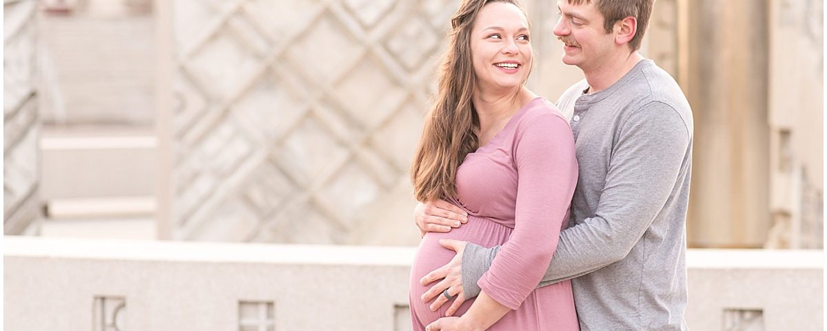 Maternity photos at Purdue University in West Lafayette, Indiana