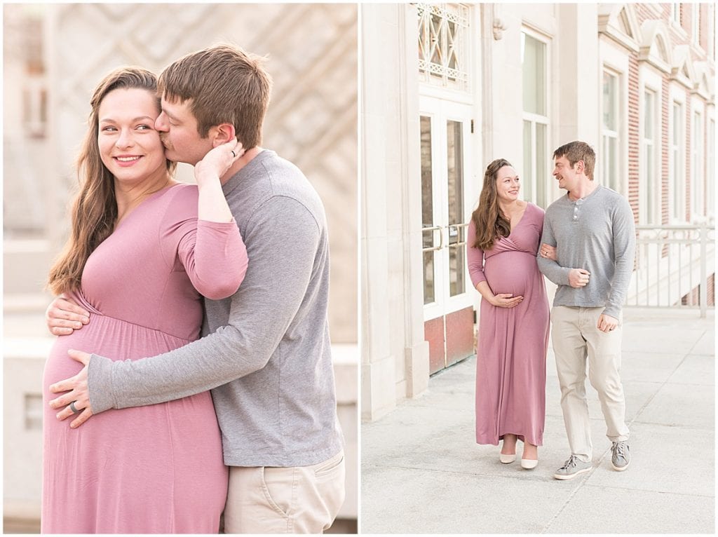 Maternity photos at Purdue University in West Lafayette, Indiana