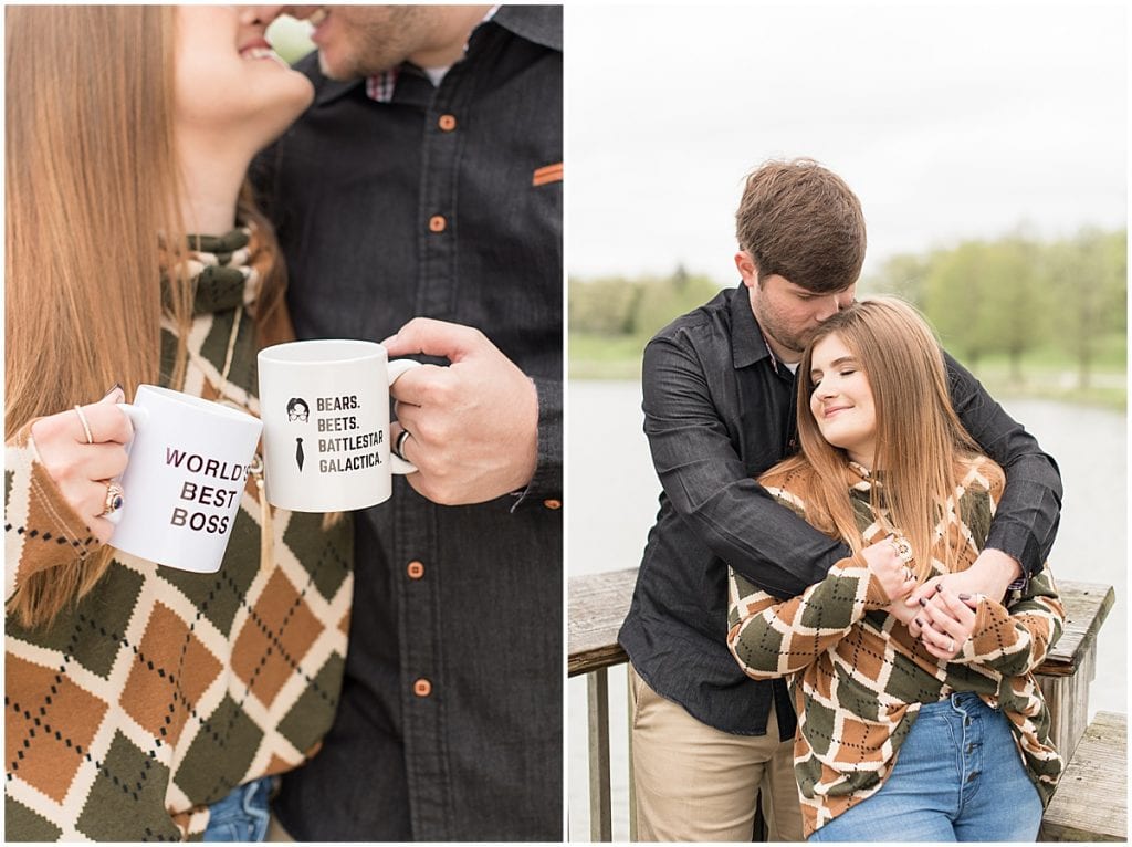 Anniversary photos with "Office" mugs