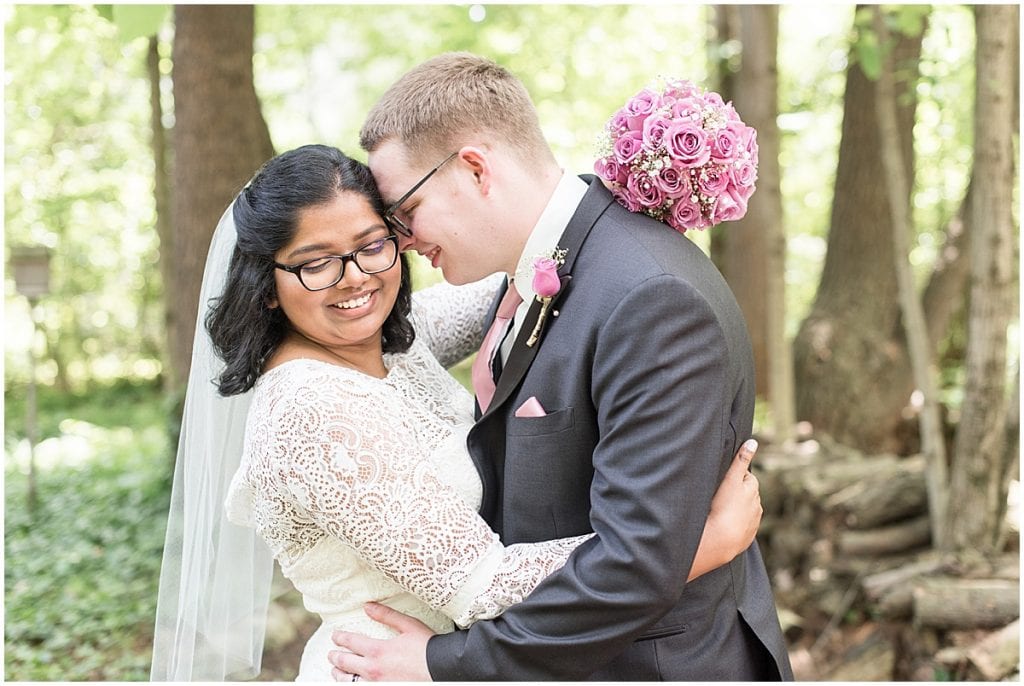 Bride and groom after Backyard wedding in West Lafayette, Indiana