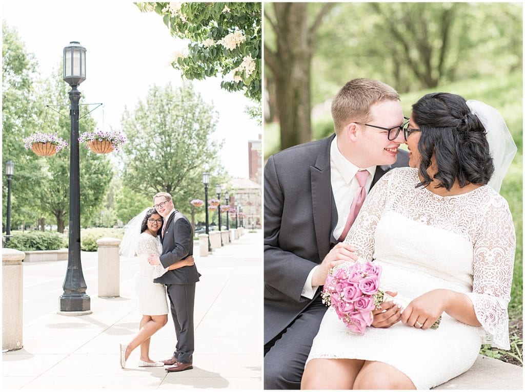 Bride and groom photos at Purdue University