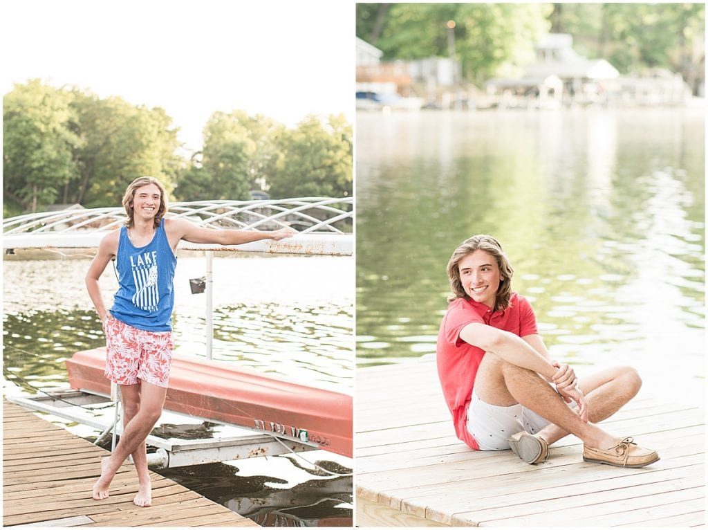 Senior Photos on Lake Freeman in Monticello, Indiana