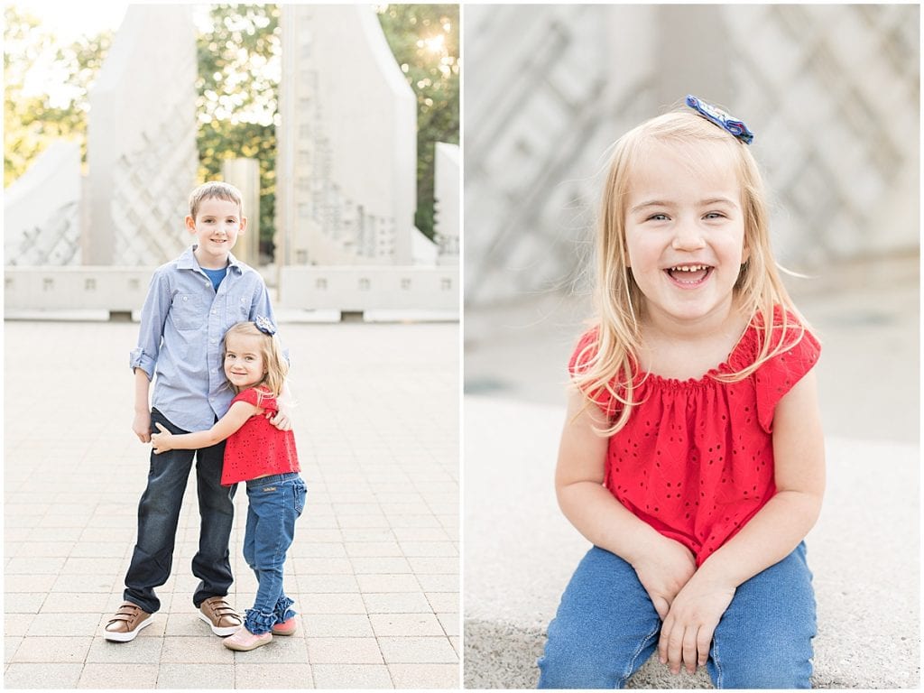 Summer family photos at Purdue University in West Lafayette, Indiana
