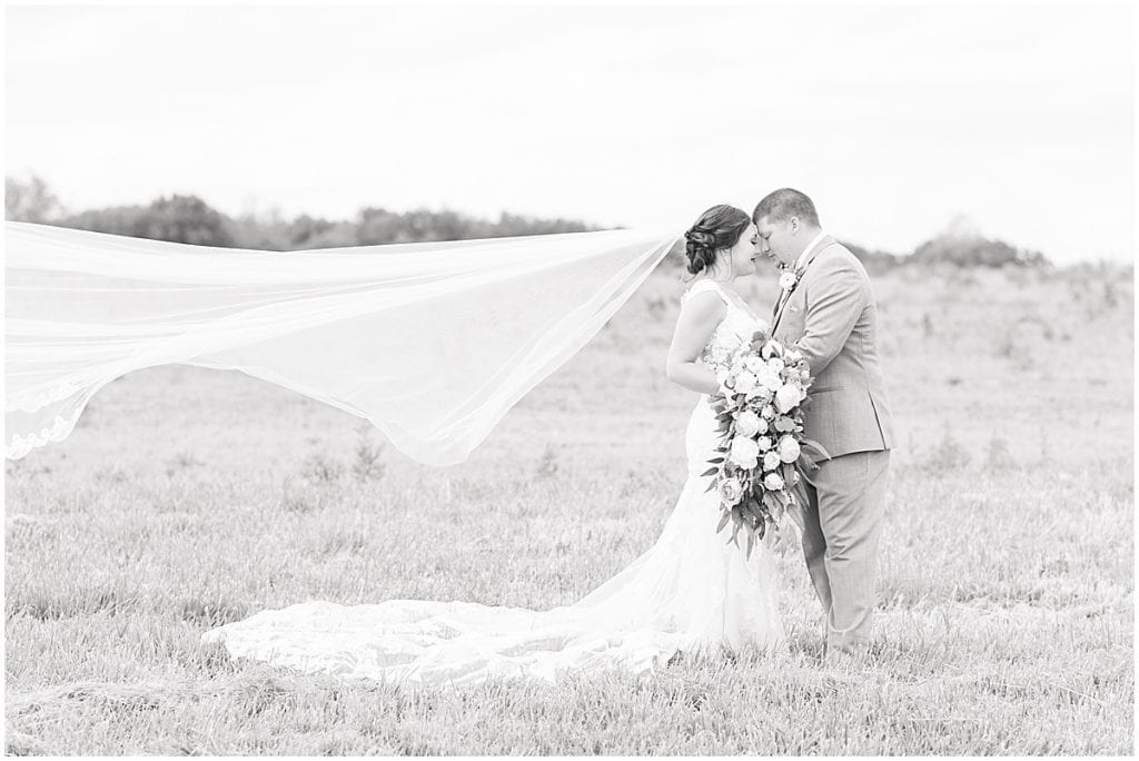 Bride and groom portraits after wedding at Hunny Creek Haven in Waldron, Indiana
