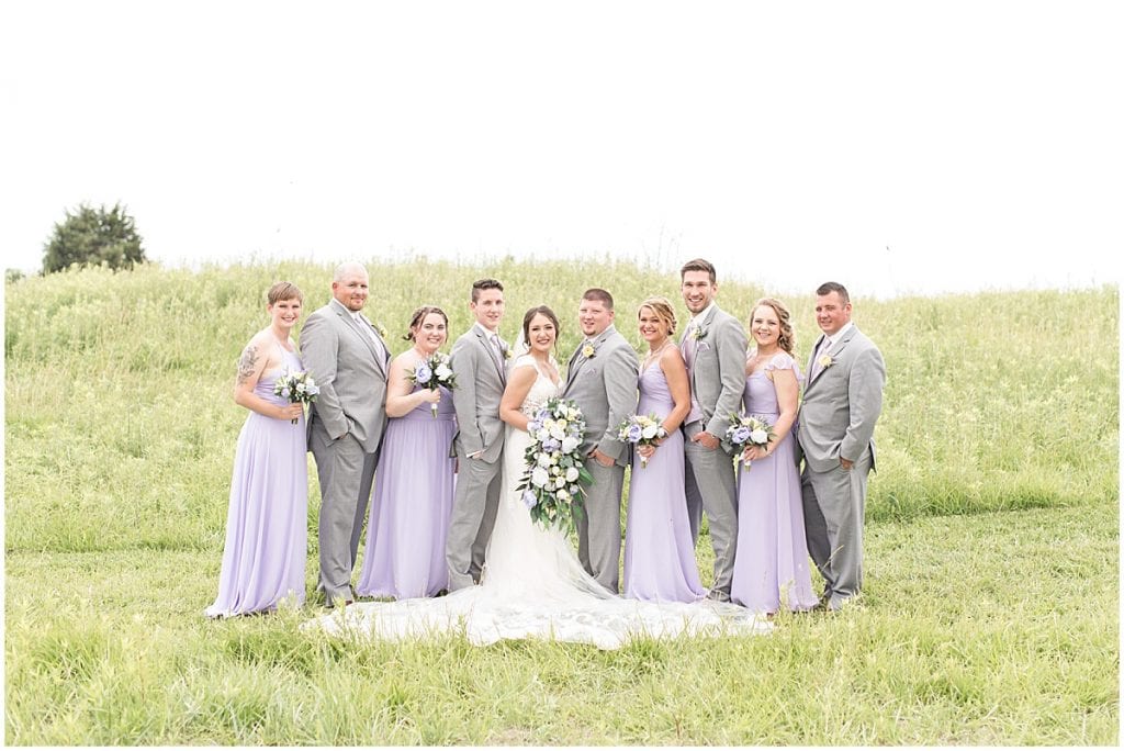 Bridal party at wedding at Hunny Creek Haven in Waldron, Indiana