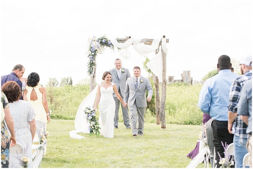 Wedding ceremony at Hunny Creek Haven in Waldron, Indiana