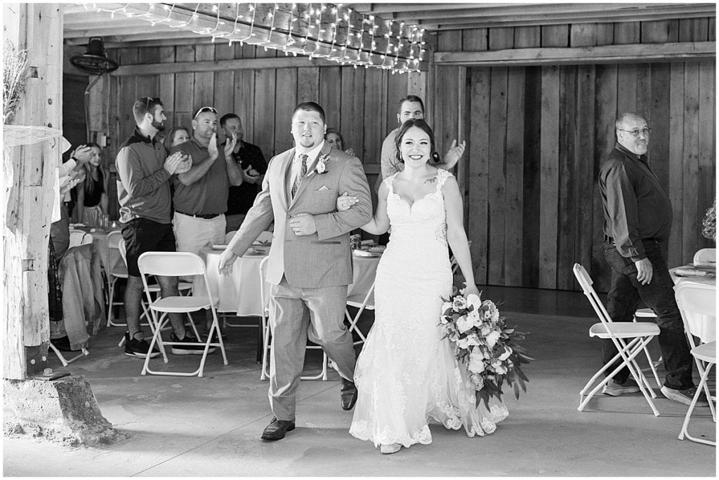Wedding reception at Hunny Creek Haven in Waldron, Indiana