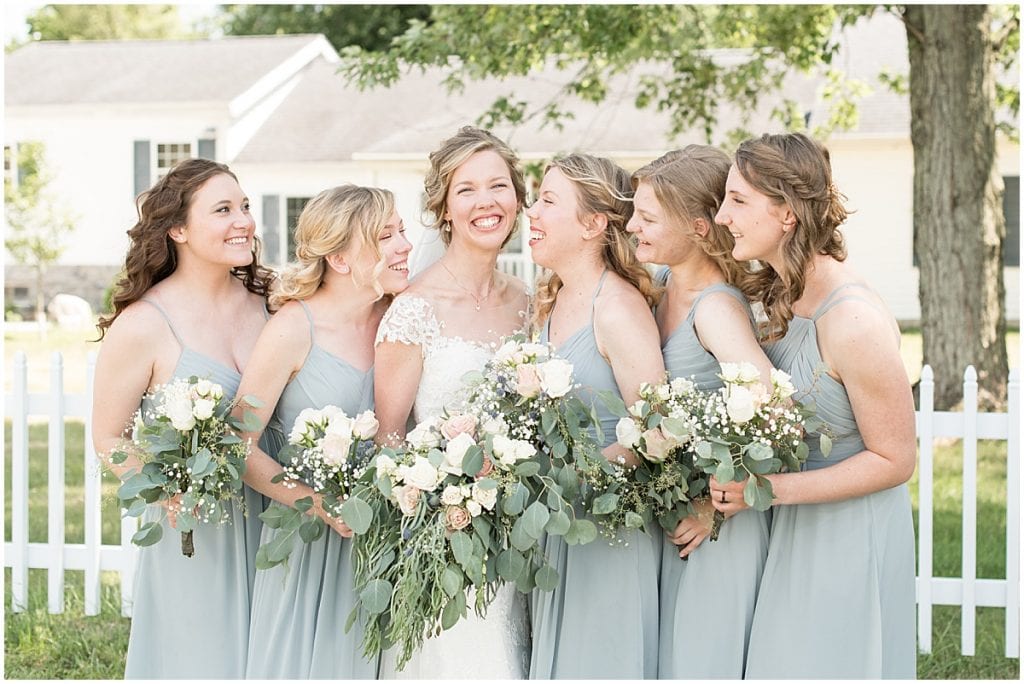 Bridal party photos before wedding at The Matterhorn in Elkhart, Indiana