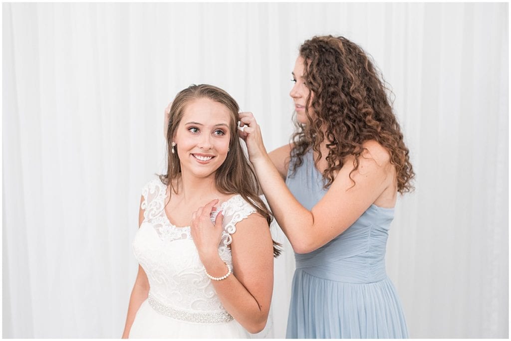 Bride Getting Ready at The Blessing Barn in Lafayette, Indiana