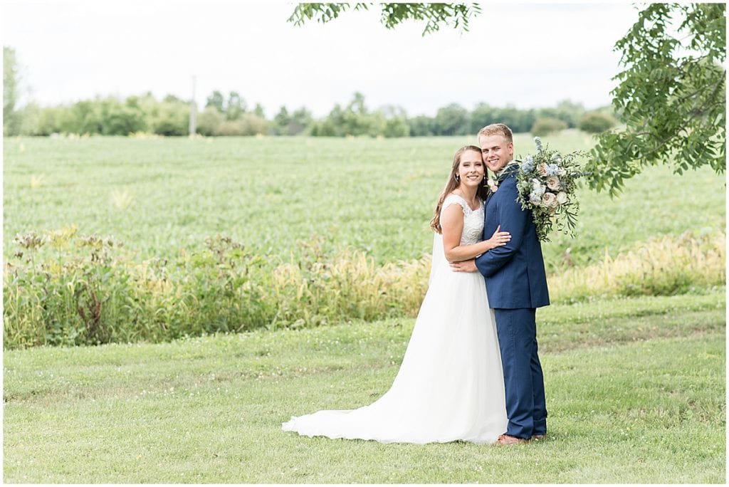 Bride and Groom at The Blessing Barn in Lafayette, Indiana