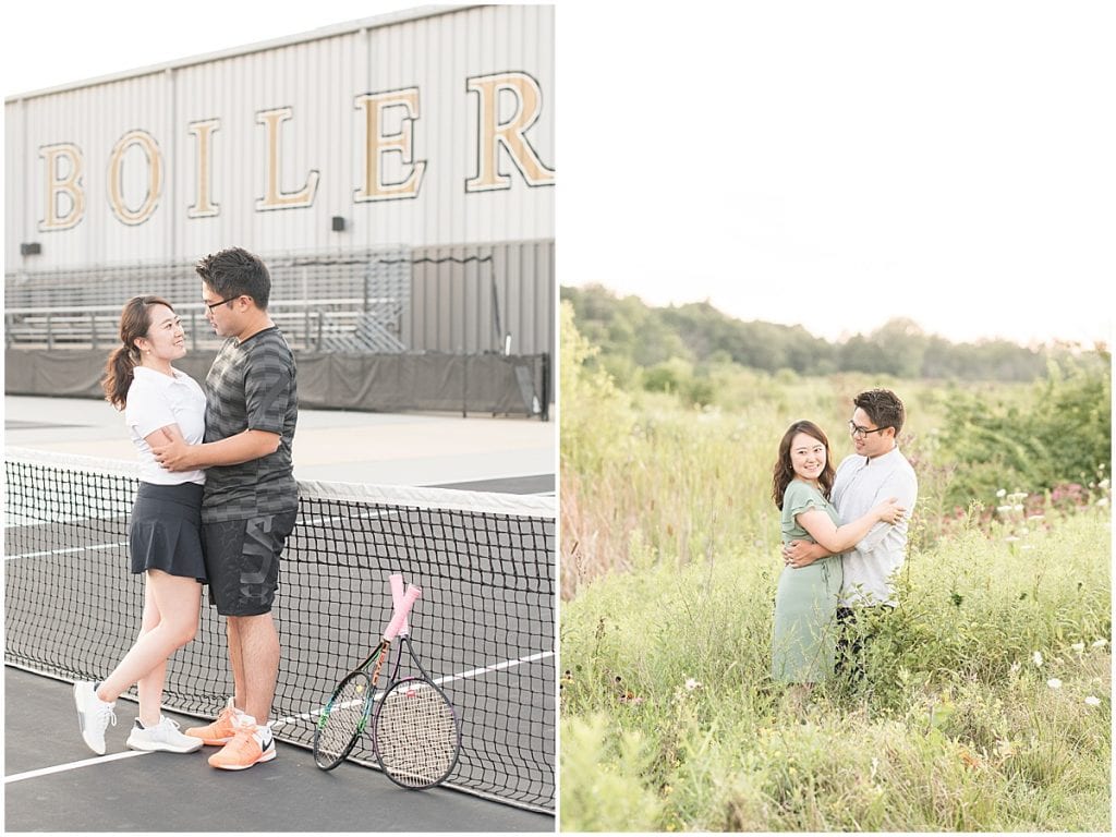 Schwartz Tennis Center Engagement Photos in West Lafayette, Indiana