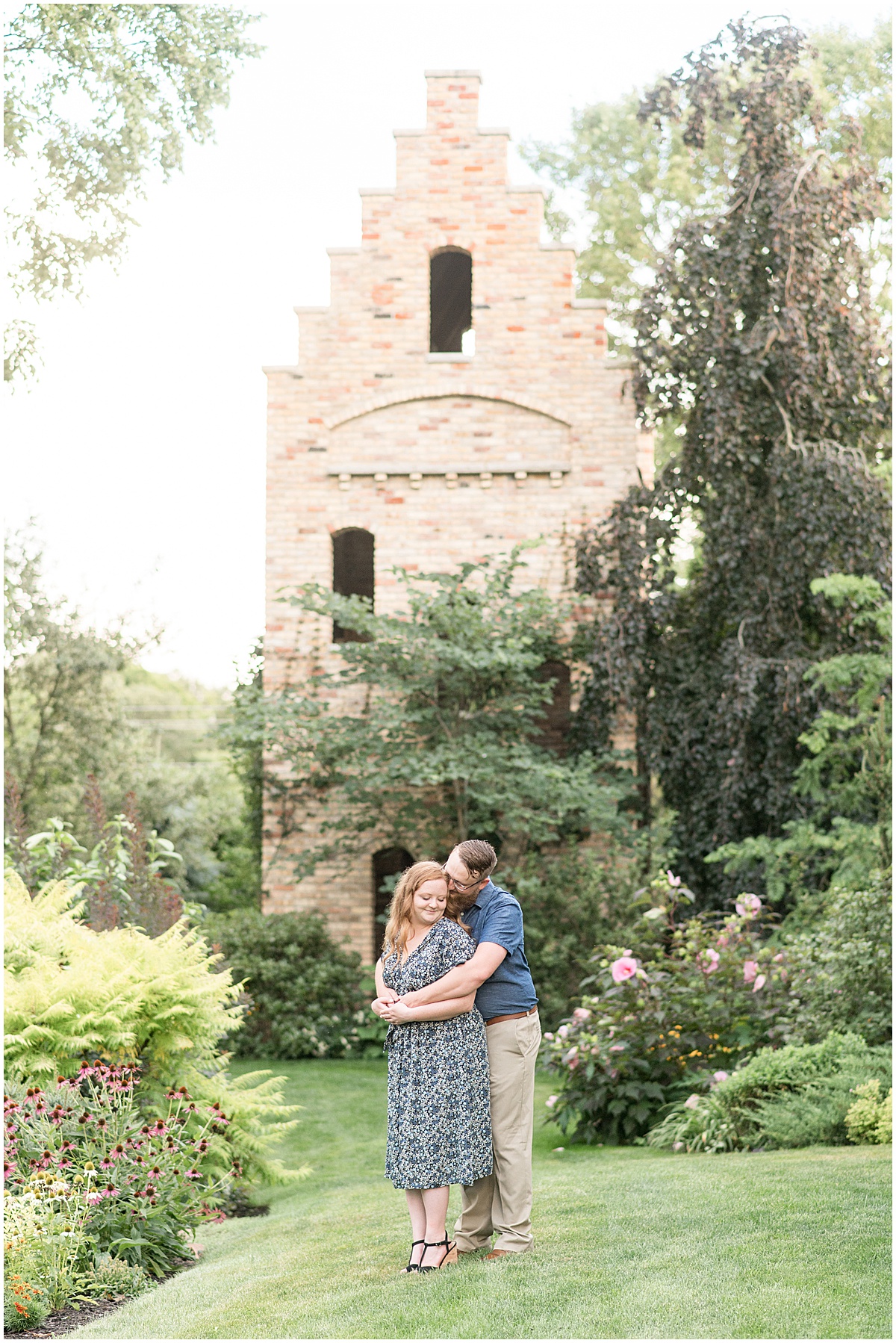 Engagement photos at Hamstra Gardens in Wheatfield, Indiana