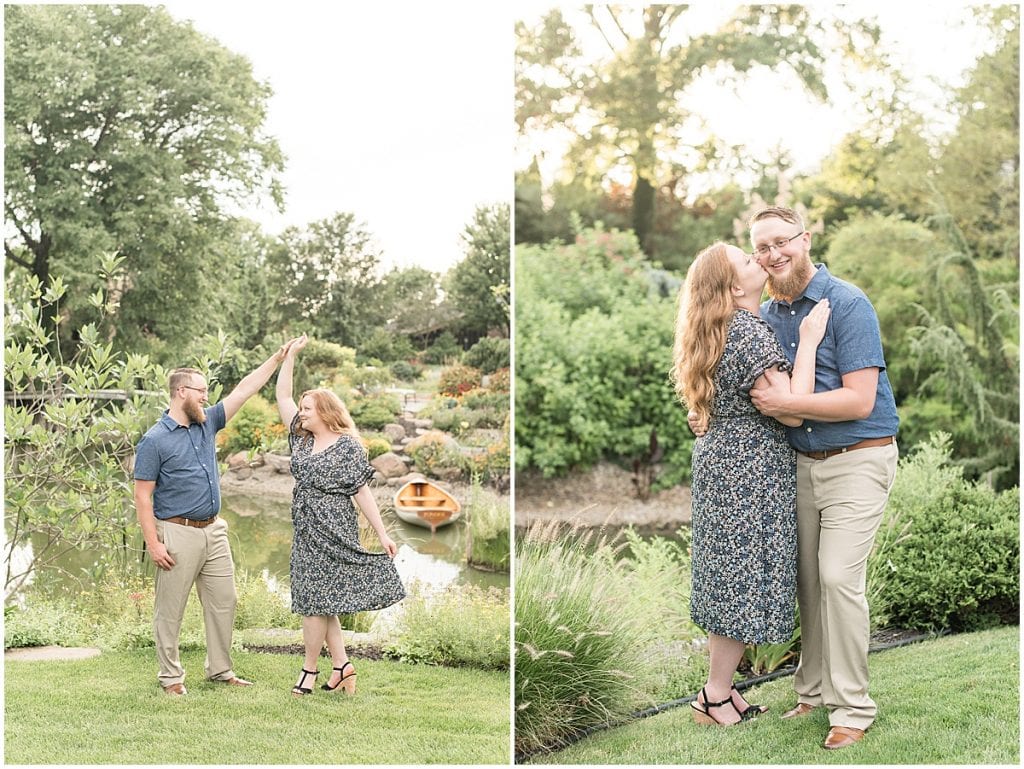 Engagement photos at Hamstra Gardens in Wheatfield, Indiana