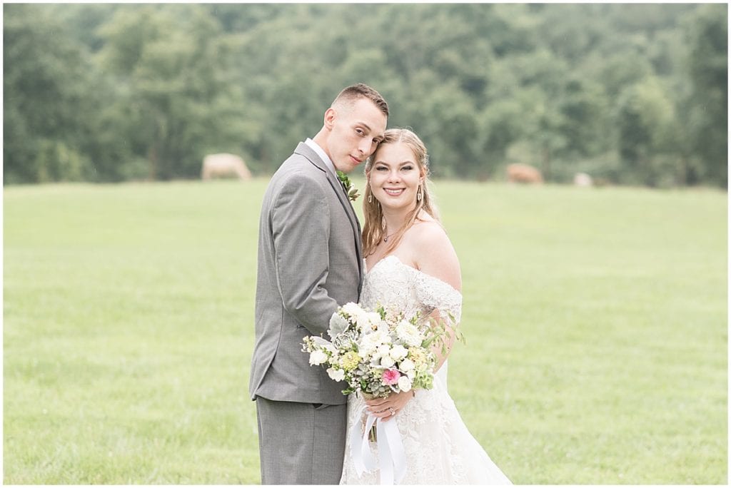 Bride and groom photos at wedding at Whippoorwill Hill in Bloomington, Indiana