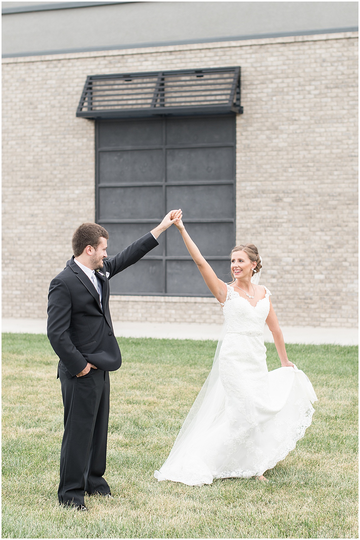 Bride and groom dancing at Bel Air Events Wedding in Kokomo, Indiana