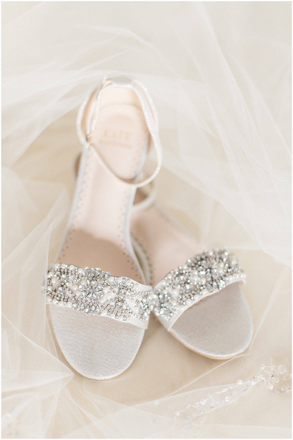 Bride's shoes at Bel Air Events Wedding in Kokomo, Indiana
