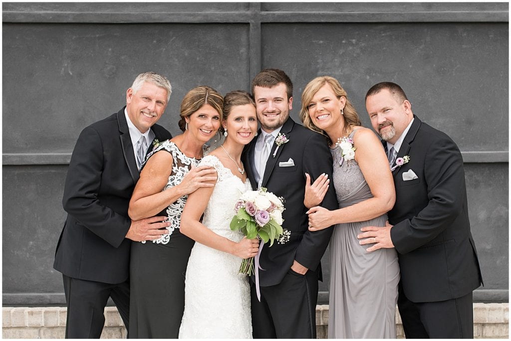 Family portraits at Bel Air Events Wedding in Kokomo, Indiana