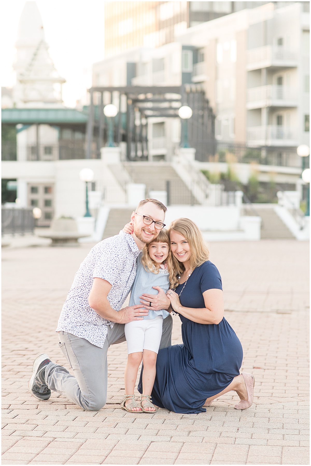 Family photos in downtown Lafayette, Indiana
