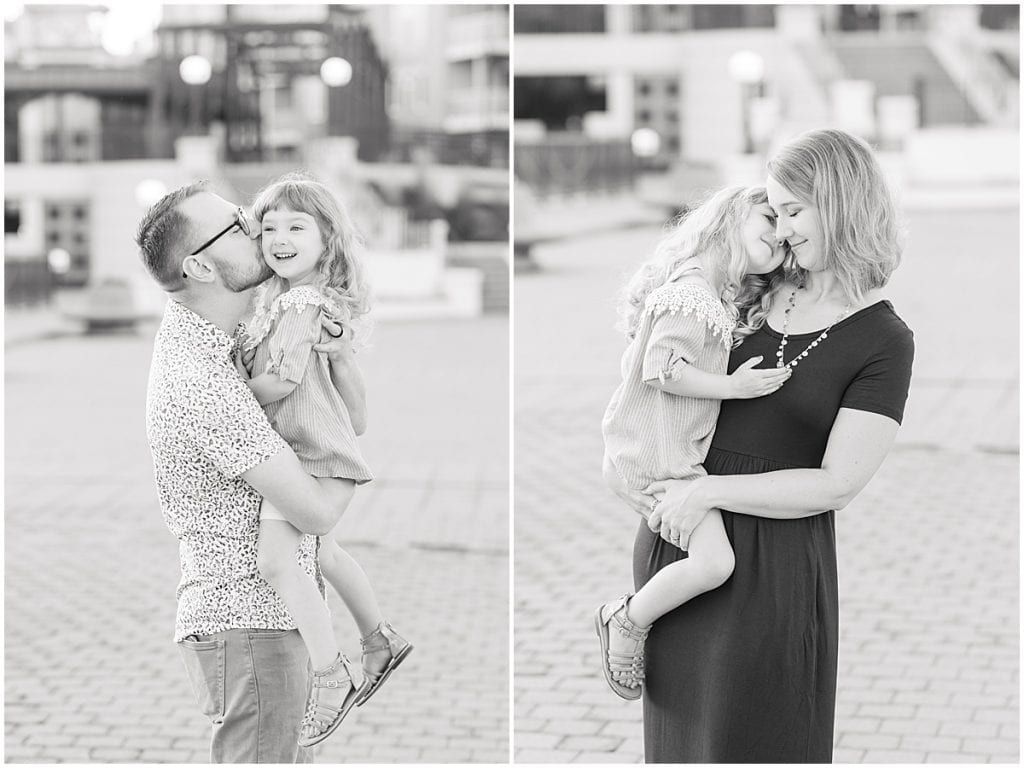 Family photos in downtown Lafayette, Indiana