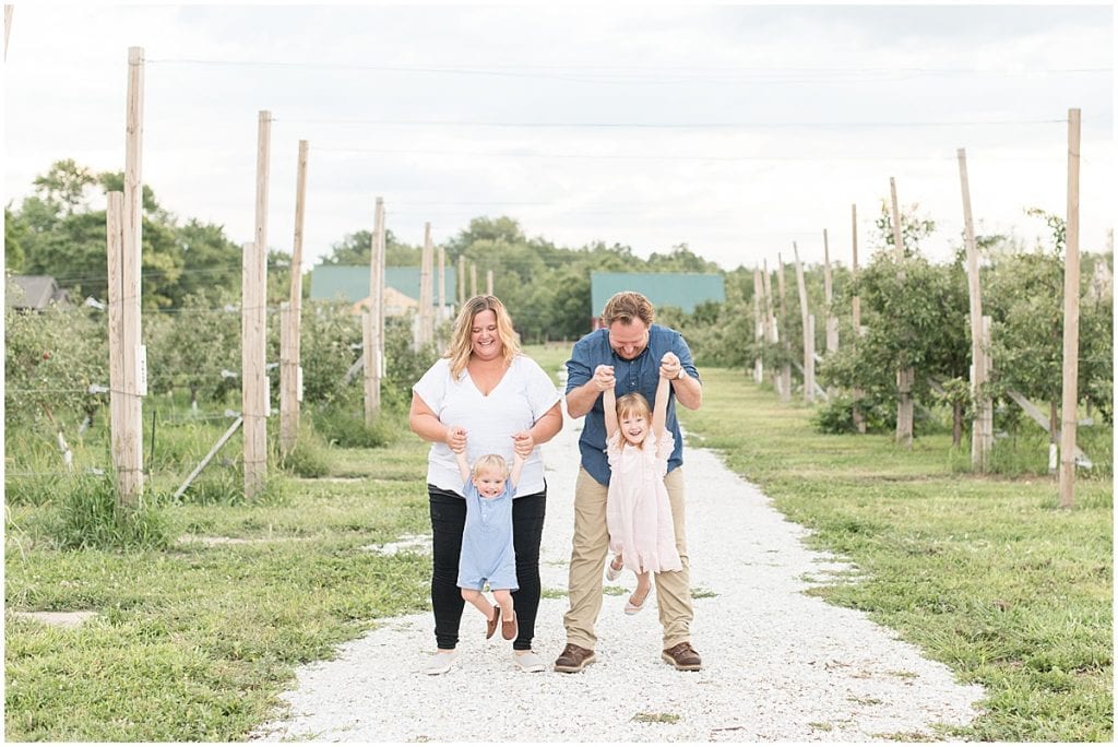 Family photos at Wea Creek Orchard in Lafayette, Indiana