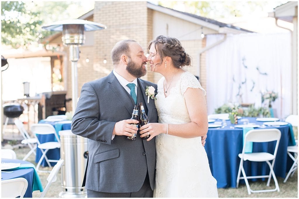 Reception photos for intimate wedding at Holliday Park in Indianapolis